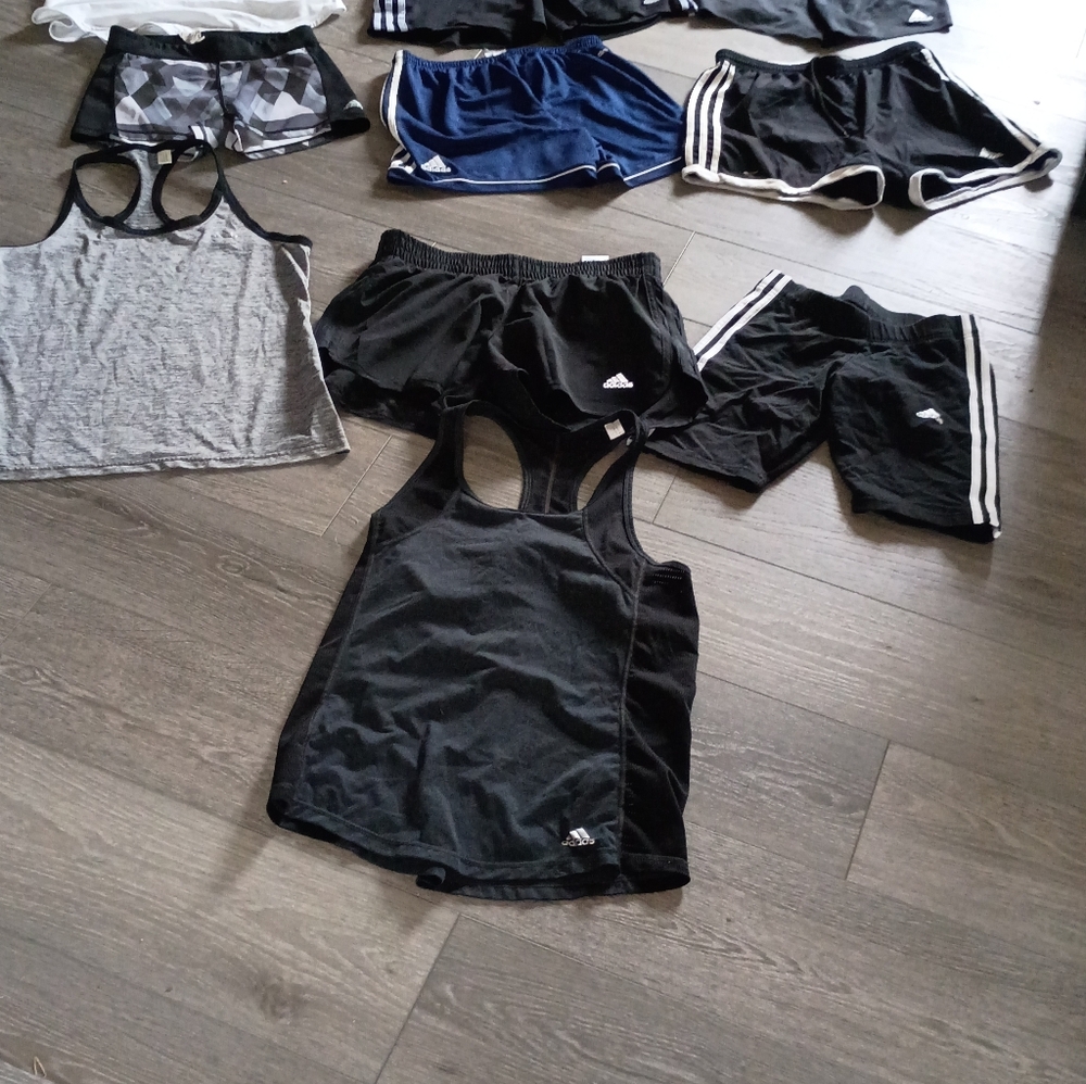 adidas Black and Gray Ladies Athletic Tank Top